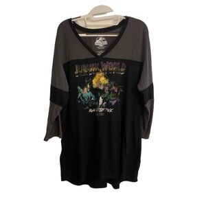 Torrid Jurassic World Football V-Neck Tunic Sz 1